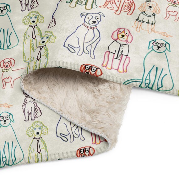 Jrouxart Dog Blanket: Colorful Sherpa Throw for Cozy Comfort