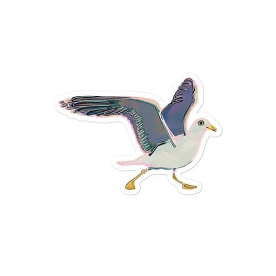 Seagull Sticker, Waterproof Vinyl Decal, Jrouxart Original