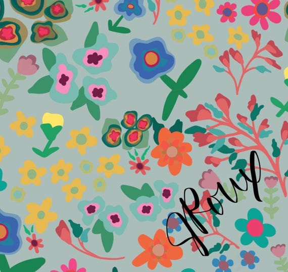 Floral Duvet Cover / Bright Flower Garden Bedding
