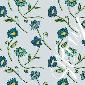 Blaue Blumenbettbezüge