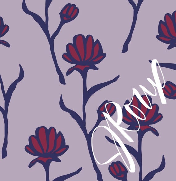 Lavender And Cranberry Flower Blooms Duvet Cover,  Twin Queen King Size Purple Bedding