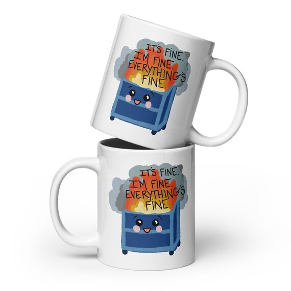 Dumpster Fire White Glossy Mug
