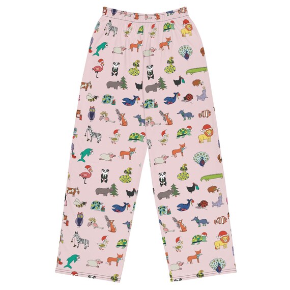 Christmas Animals Wide-Leg Pants