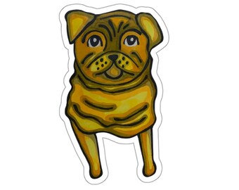 Pug Dog Sticker - Cute Puppy Illustration