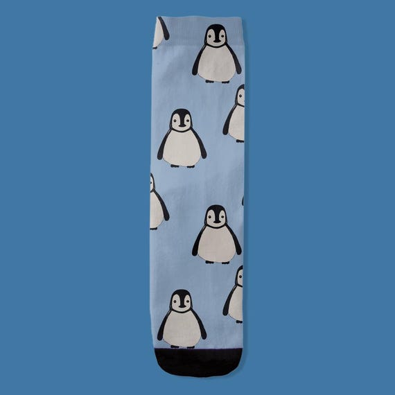 Penguin Socks / Cute Baby Penguin Crew Socks by Jrouxart