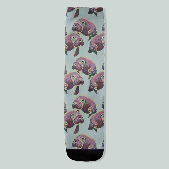Manatee Print Socks by Jrouxart