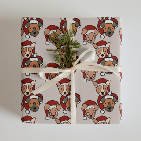 Christmas Santa Dogs Wrapping Paper