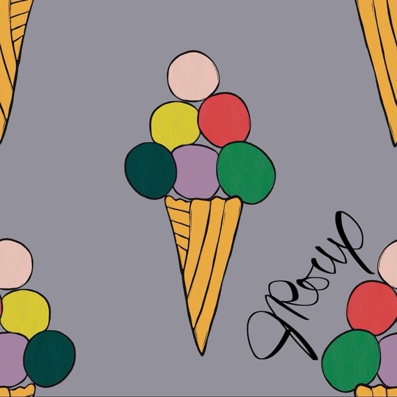 Ice Cream Duvet Cover, Cute Dessert Bedding, Playful Kids Comforter Cover, Fun Colorful Bedroom