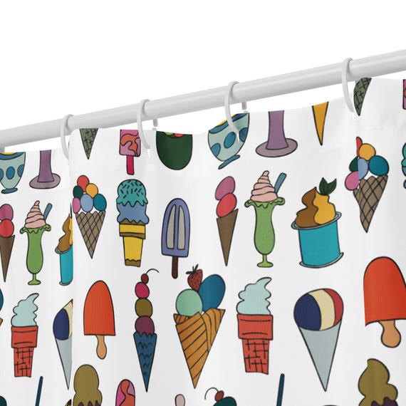 Popsicles and Ice Cream Cones Shower curtain