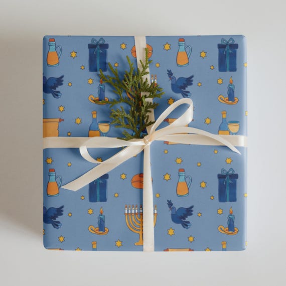 Hanukkah Wrapping Paper Sheets