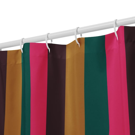 Bold Striped Shower Curtain, Colorful Bathroom Decor, Bright Modern Stripe Bath Curtain, Stripe Studio Collection