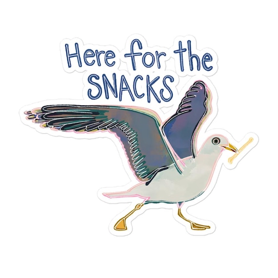 Here For The Snacks / Seagull Sticker