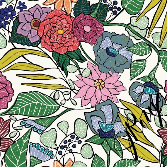 Modern Floral Duvet Cover – Bright Flower Print Bedding