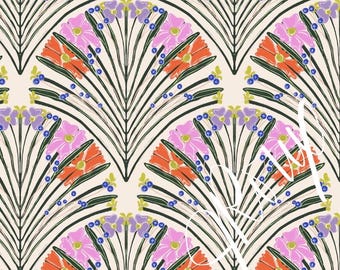 Electric Deco Garden Duvet Cover | Modern Art Deco Floral Bedding