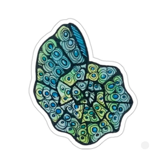 Seashell Sticker // Pretty Blue Spiral