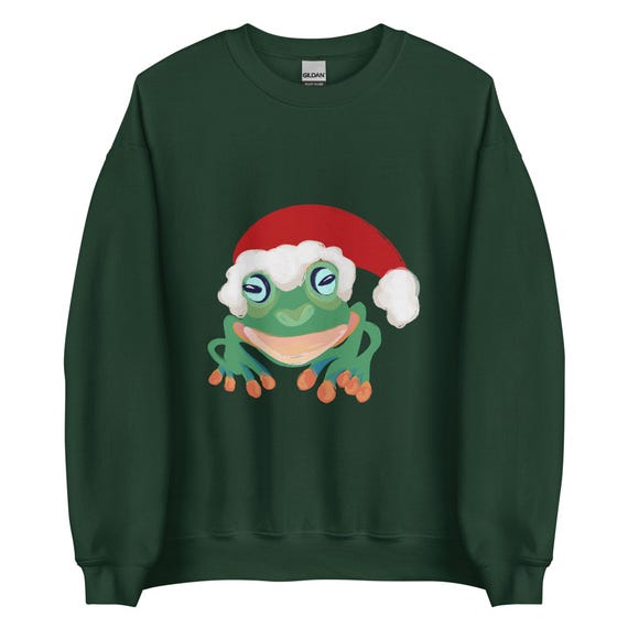 Christmas Frog Sweatshirt: Holiday Cozy Unisex Jumper