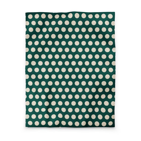 Polka Dot Duvet Cover // Forest Green