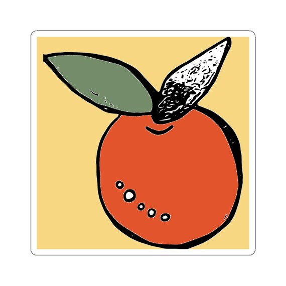 Orange Illustration Sticker: Quality Vinyl, Water Resistant
