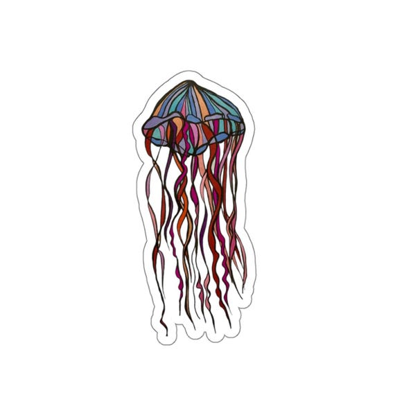 Jellyfish Sticker // Pinks Blues and Purples