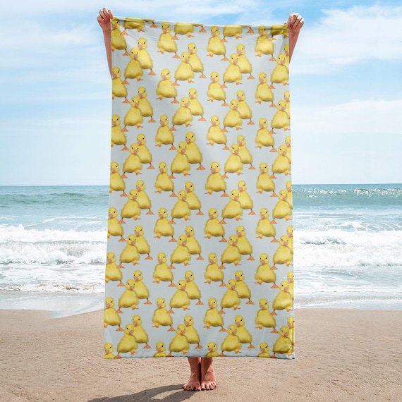 Duckling Beach Towel, Jrouxart Hand-Drawn Original Art