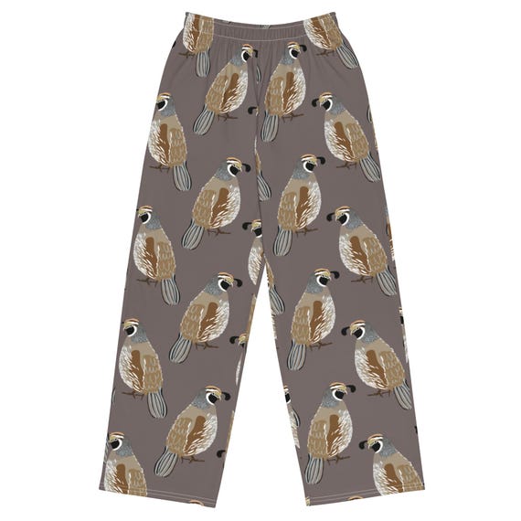 Quail Pajama Pants / Bird Print Unisex Leisure Pants