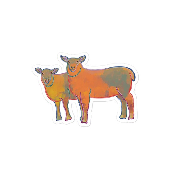 Sheep Vinyl Sticker, Jrouxart Hand-Drawn Art