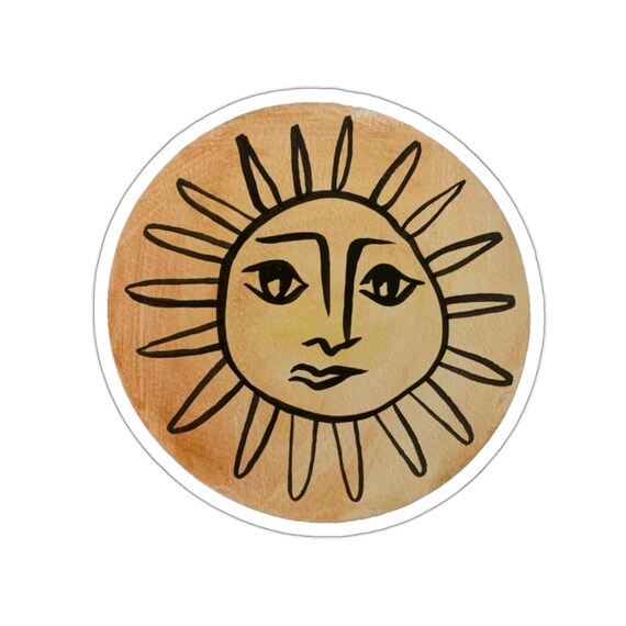 Sun Sticker / Shiny Yellow Sunshine Happy Face