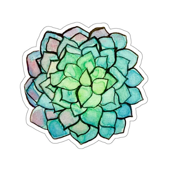 Watercolor Succulent Sticker