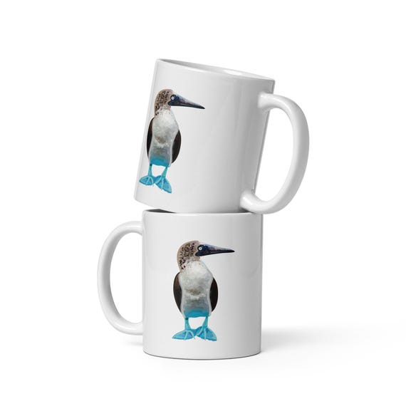 Blue Footed Booby White glossy mug