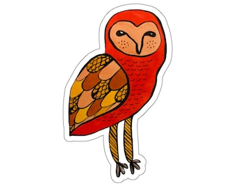Red Barn Owl Sticker