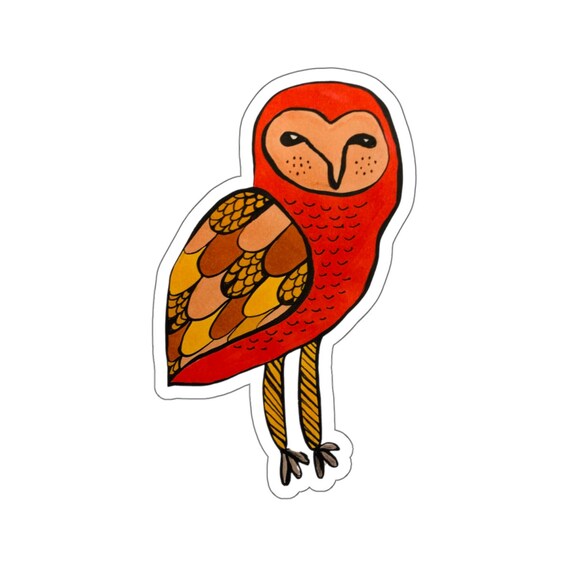 Red Barn Owl Sticker