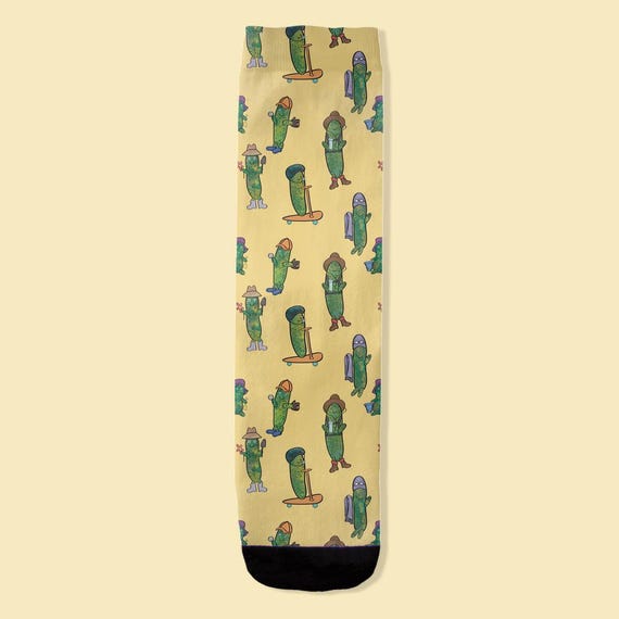 Funny Pickle Socks Light Yellow / Summertime Fun For Pickles Socks