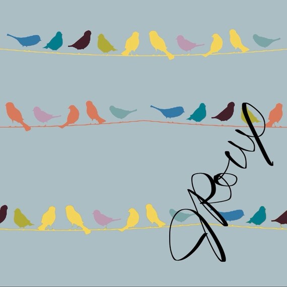 Bird Duvet Cover, Birds on a Wire Bedding, Minimal Nature Comforter Cover, Modern Bedroom Decor