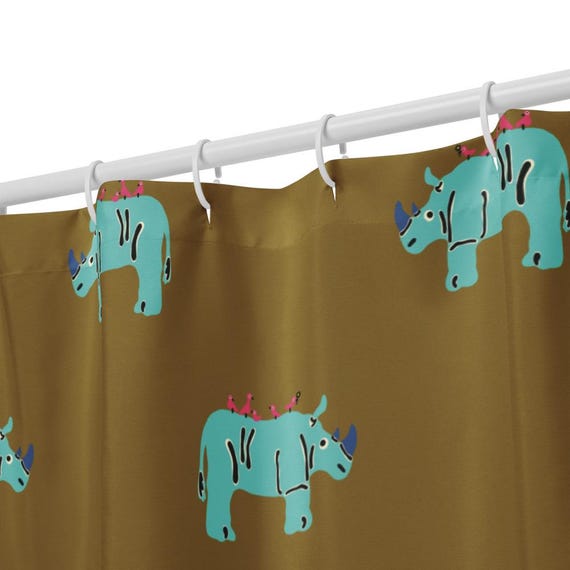 Rhino Shower Curtain // Fun Animal Shower Curtains