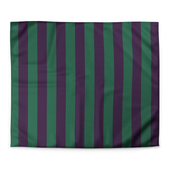 Purple and Green Striped Duvet cover