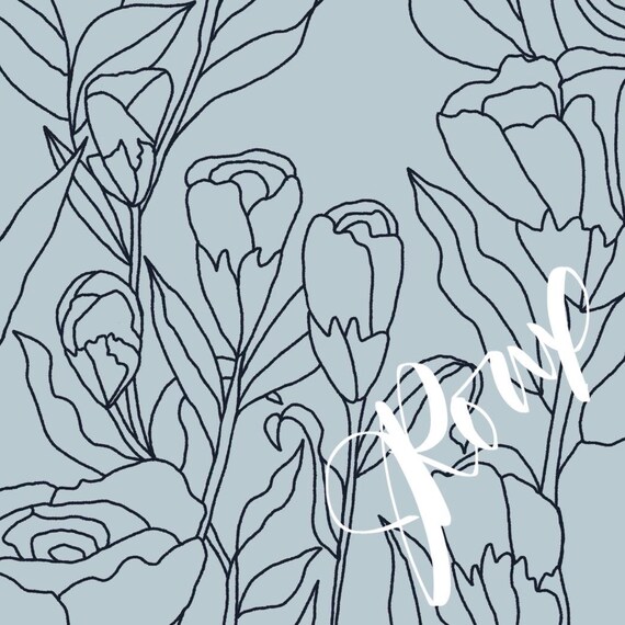 Tulip Duvet Cover, Minimal Floral Bedding, Line Art Comforter Cover, Modern Botanical Bedroom