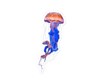 Colorful Jellyfish Sticker, High Opacity Vinyl Decal