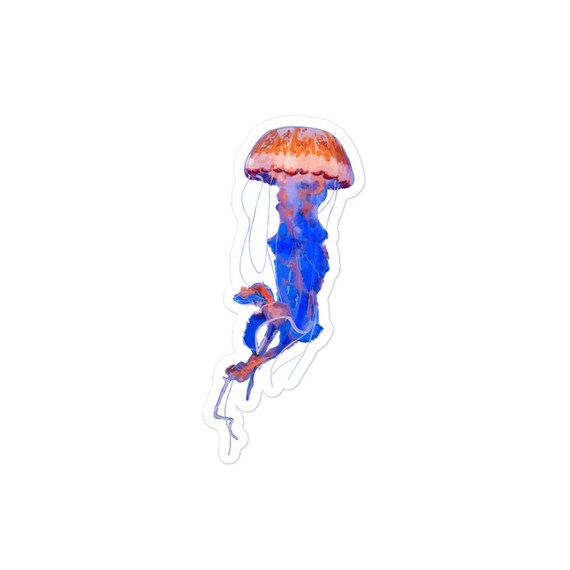 Colorful Jellyfish Sticker, High Opacity Vinyl Decal