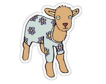 Sheep Sticker // Adorable Sweater Wearing Lamb Sticker