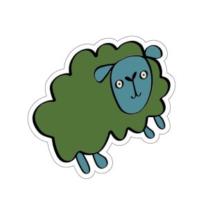 Sheep Sticker // Blue and Green Sheep