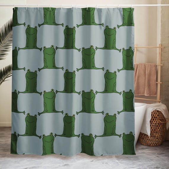 Green Friendly Frog Shower curtain