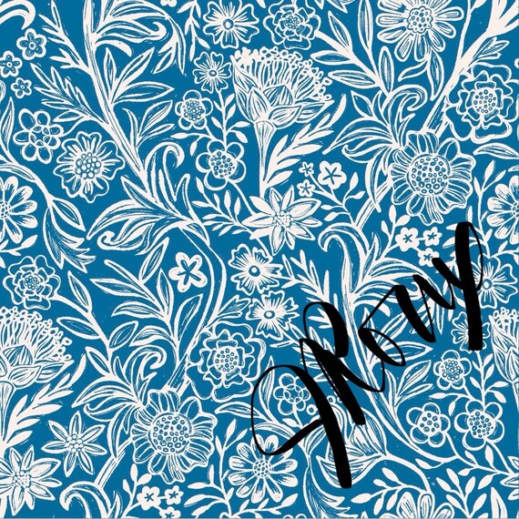 Blue & White Floral Duvet Cover, Vintage Botanical Pattern Bedding, Hand-Drawn Floral Comforter Cover, Cottagecore Bedroom Decor