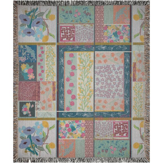 Beautiful Floral Woven Blankets