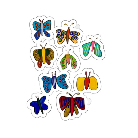 Colorful Butterfly Stickers - Jrouxart Vinyl Decals