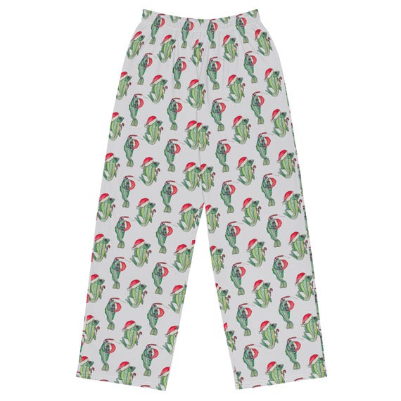 Santa Fish Mens Pajama Pants, Matching Family Christmas Sleepwear