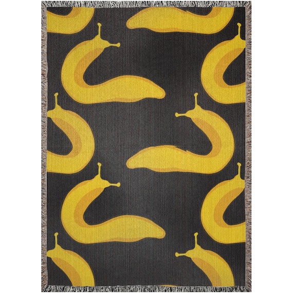 Banana Slug Woven Blanket, Funny Animal Throw Blanket, Quirky Home Decor, Cozy Cottagecore Gift