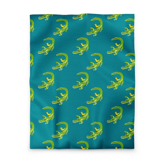 Gator Crossing Duvet Cover | Whimsical Alligator Bedding