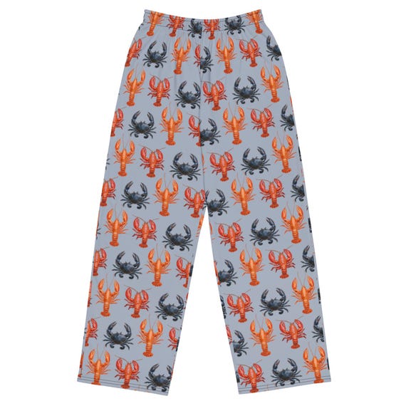 Crab, Crawfish and Lobster Print Pants / Unisex Casual Pants by Jrouxart