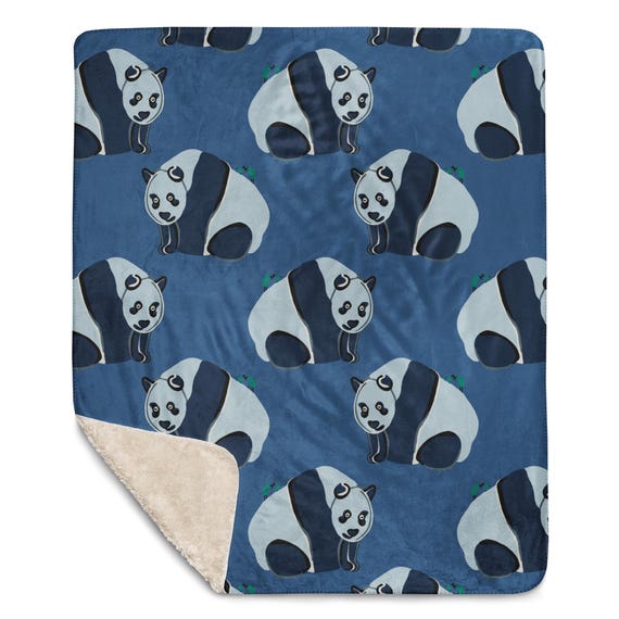 Blue Panda Cozy Sherpa Blanket