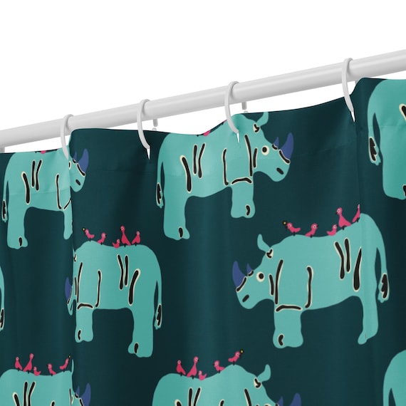 Rhino Shower Curtain // Fun Animal Shower Curtains